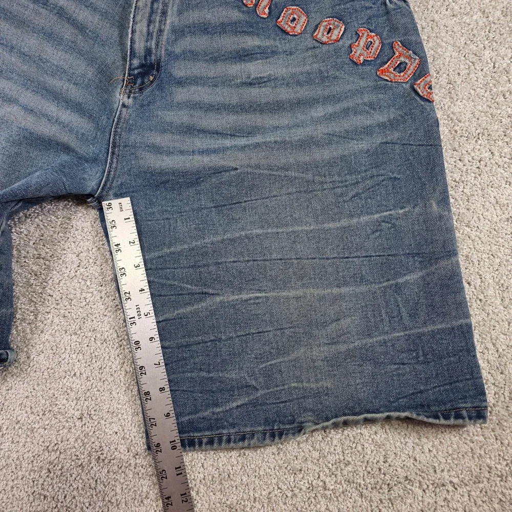 Vintage Snoop Dogg Denim Shorts 36 Mens Y2K‎ Rap Hip Hop Baggy Embroidered Jorts